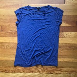 cable & gauge blue cap sleeve tee shirt